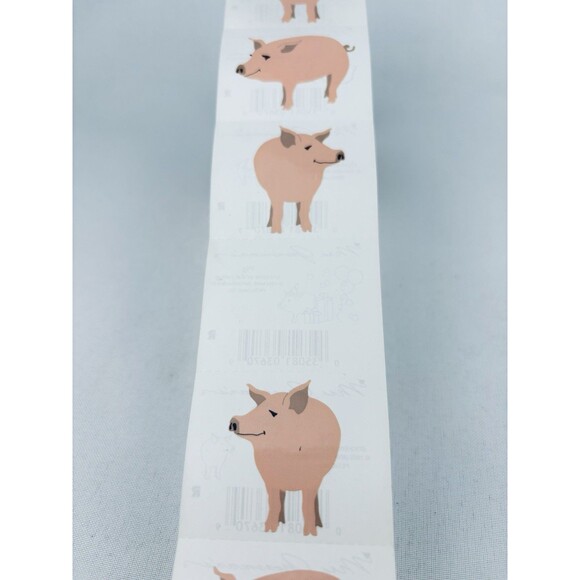 Vintage 1999 Pink Pig  Mrs. Grossman's Stickers Roll Scrapbooking Animals Read! - Picture 9 of 9